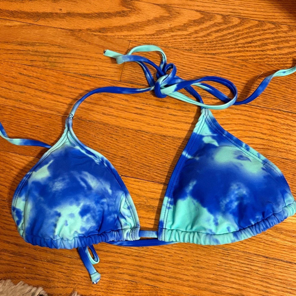 Ocean Blue Tie-Dye Bikini Top
